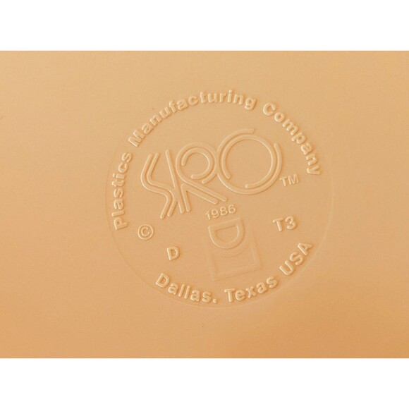 SET OF 4 VTG 80s Melamine Retro SRO 10" Dinner Plates Peach Salmon Made in USA - Picture 12 of 12